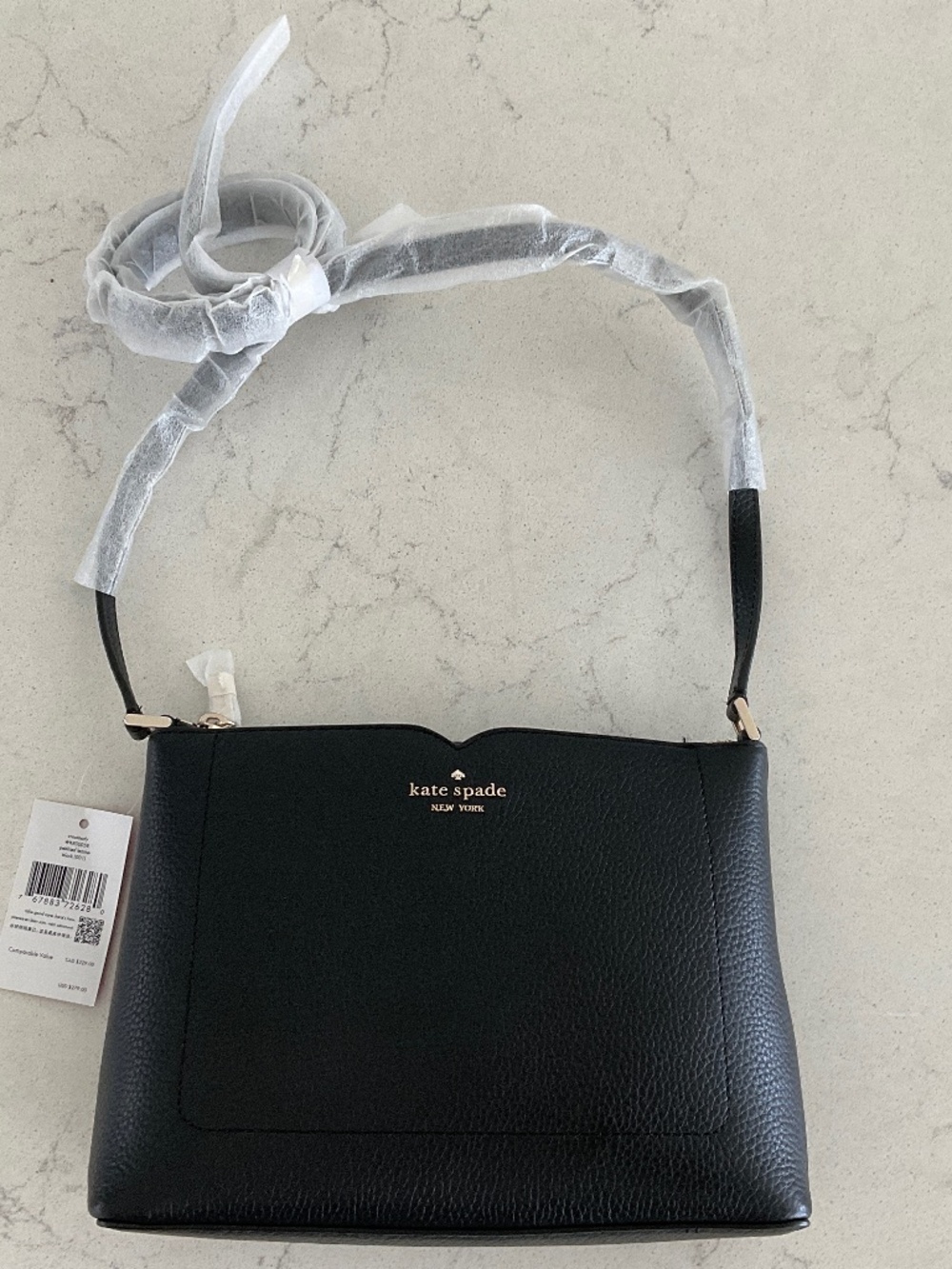 “NWT Kate Spade Black Pebbled Leather Crossbody/Shoulder Bag – Retail $279”